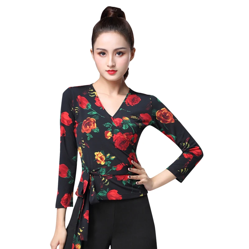 

Latin dance costumse sexy latin dance tops for women latin dancing jacket National Standard Dance wear S-3XL