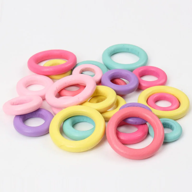 20pcs Large Wooden Ring 25mm 35mm diameter Great for Jewelry Teethers Rings Toss Games and More cuentas de madera