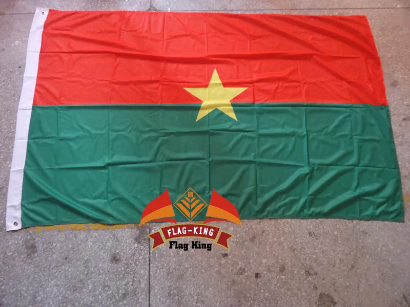 Burkina Faso national flag,120g/m2 knitted polyster  ,90*150CM,Windbreak, Anti-UV,Digital Printing,flag king