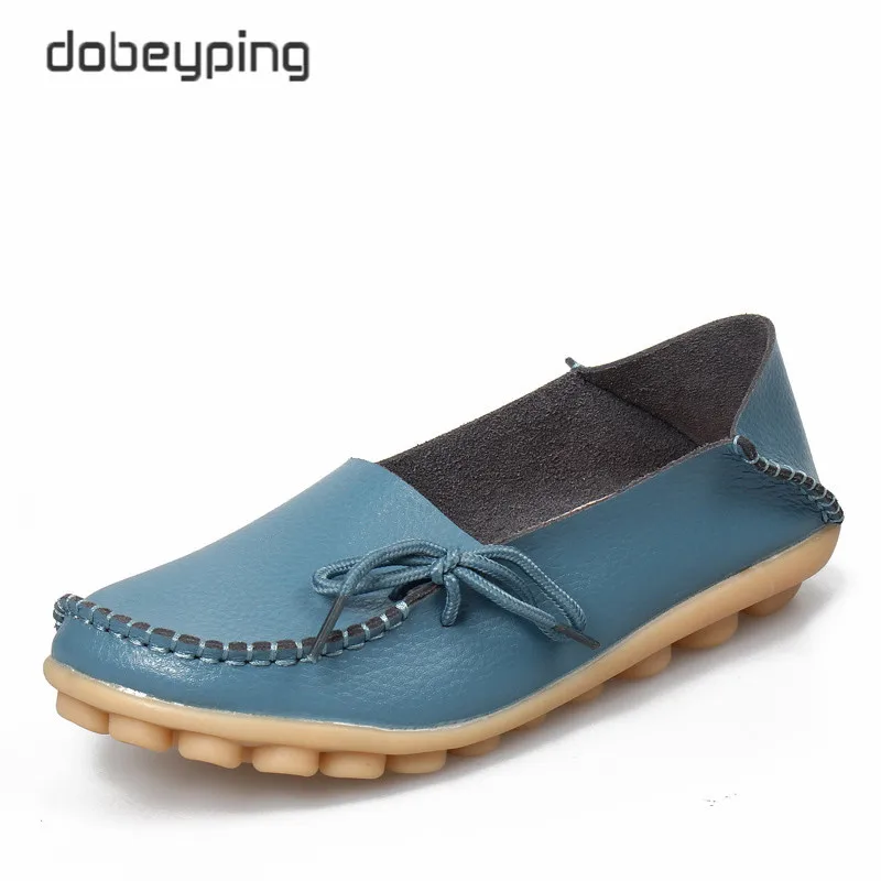 New Women Real Leather Shoes Moccasins Mother Loafers Soft Leisure Flats Female Driving Casual Footwear Size 35-44 In 24 Colors