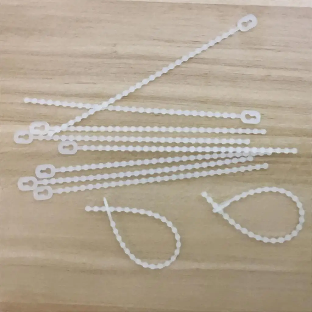 100pcs 1.5x100 1.5*100 White Network Wire Bead Knot Ball Nylon Plastic Reusable Releasable Zip Ties Cable Tie