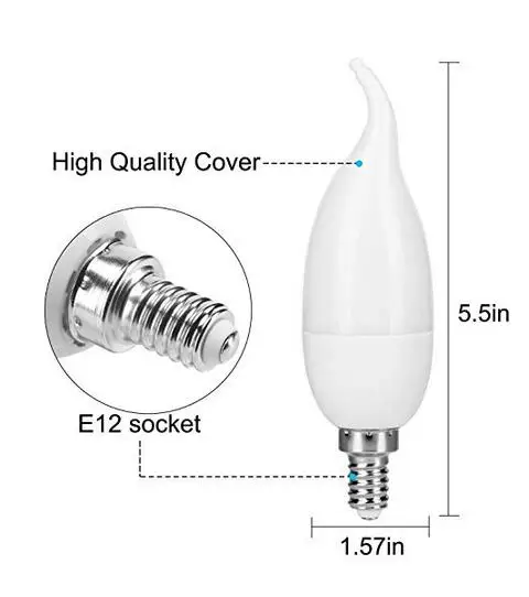 Bombillas LED de llama parpadeante para candelabro E12 E14 E27 – Paquete de 8