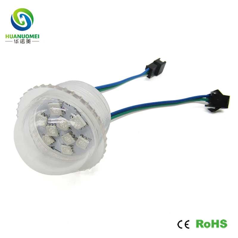 DC12V 35mm 9LED UCS1903 Digital RGB LED Pixel Light Amusement Ride Park 5050 SMD Waterproof IP67 Landscape Addressable Bulb Lamp