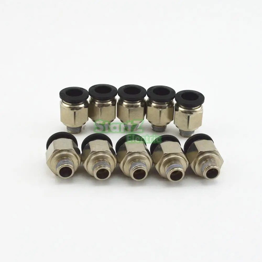 

10PcsHigh quality 10mm to 1/8'' Thread Male Straight Pneumatic Tube Push In Quick Connect Fittings Pipe