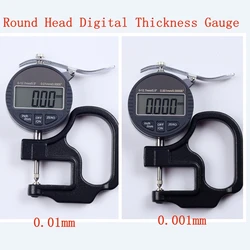 Round Head Electronic Digital Thickness Gauge 0.001mm 0.01 Micron Thickness Indicator Meter Ball Lens Diameter 0-10mm Micrometer