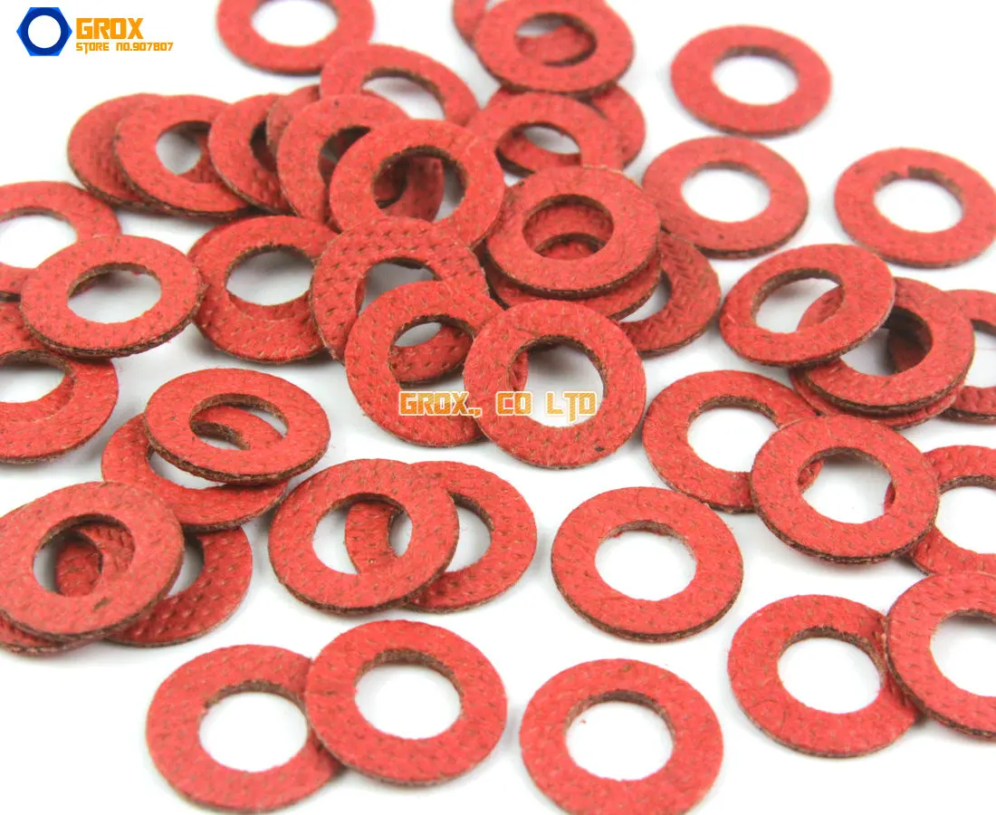 2000 Stuks M5 * 10*0.8mm Rood Papier Washer Isolatie Wasmachine