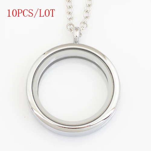 

10PCS/LOT,30mm round magnetic floating locket, with free 50-55cm chain FN0007