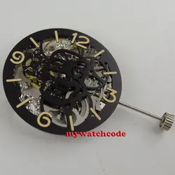 17 Jewels silver Full Skeleton 6497 Hand Winding movement add one 38.9mm dial