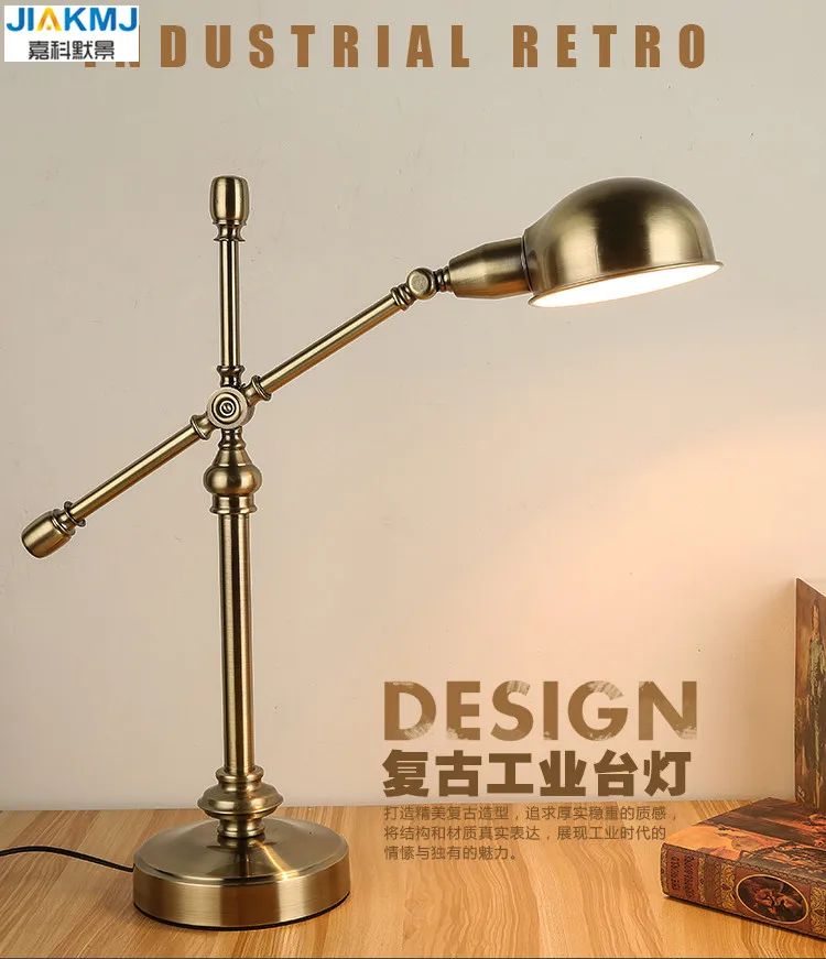 

Long Swing Arm Desk Lamp Led Table Lamp Office Led Reading Light Home Lampe Bureau Golden Classical Vintage Lamp