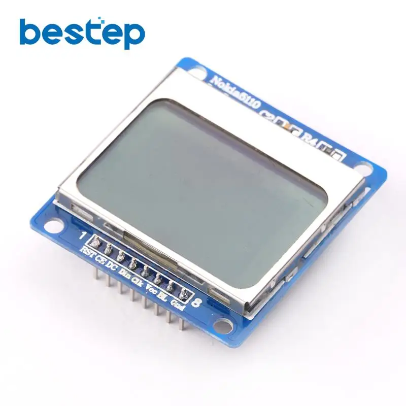 Blue 84X48 Nokia 5110 LCD Module with Blue Backlight with Adapter PCB LCD5110 for Arduino