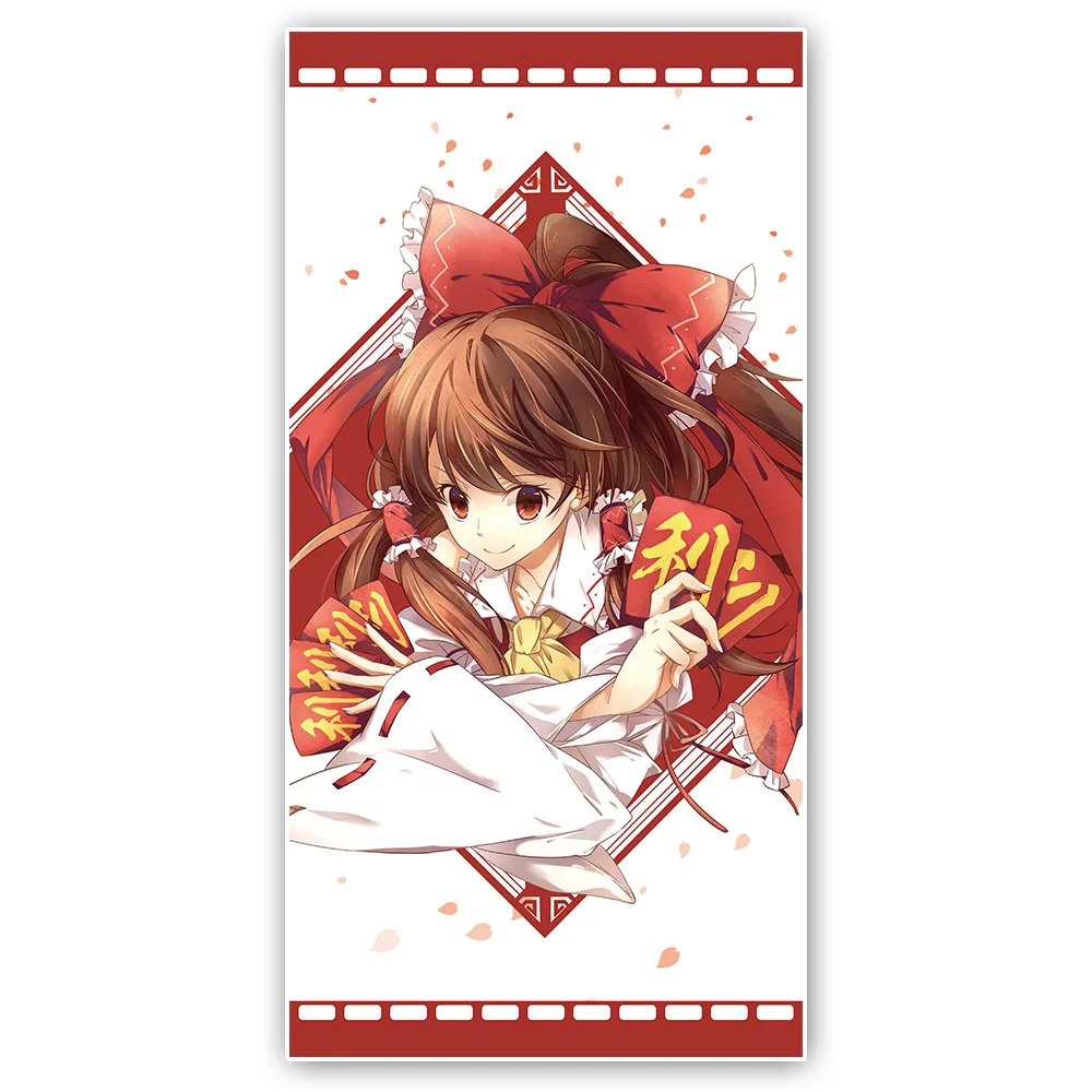 Anime JK Hakurei Reimu Cosplay Beach Face Bath Towel Cartoon Girl TouHou Project Facecloth Washcloth Soft