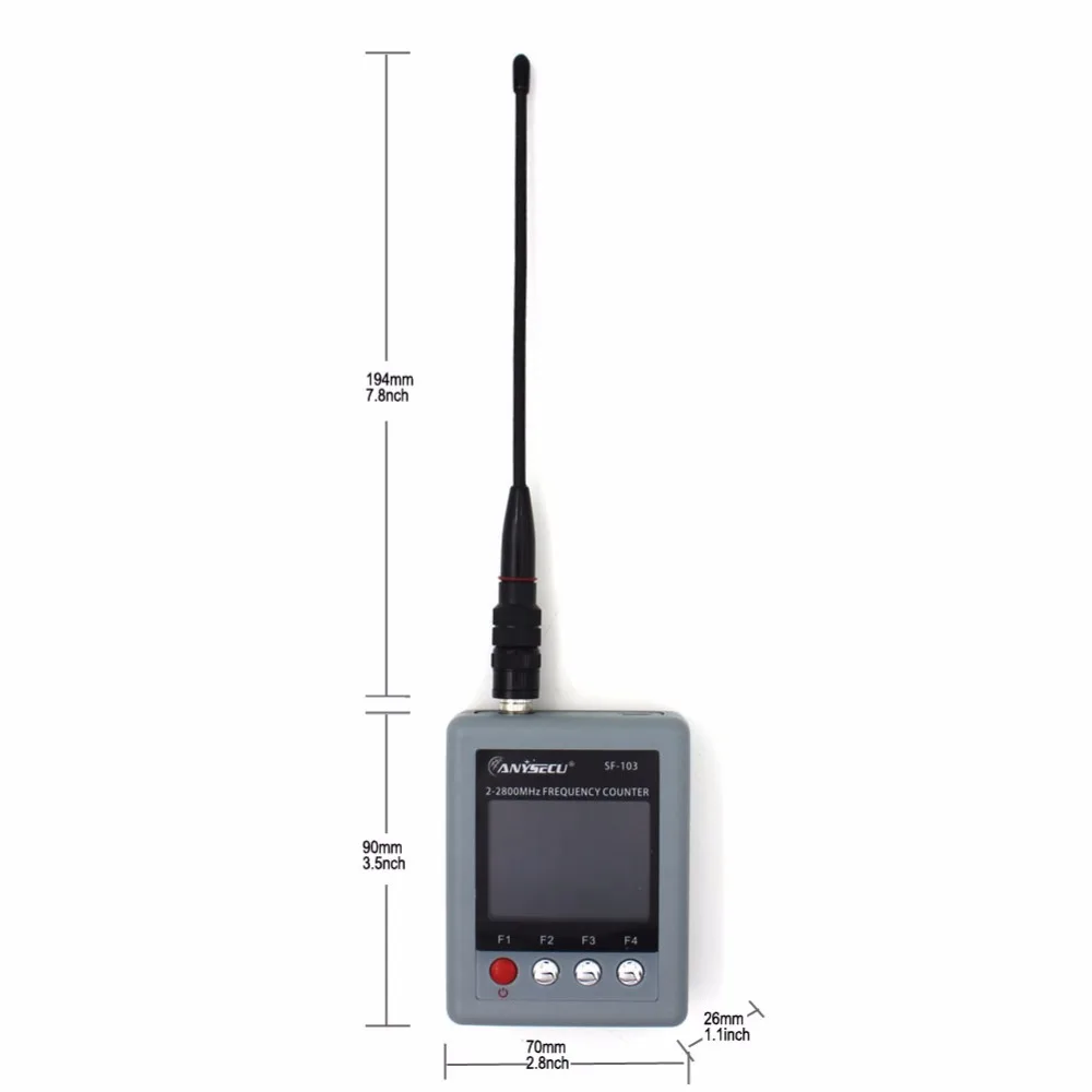 Anysecu 휴대용 주파수 카운터, 2MHz-200MHz, 27MHz -2800MHz, CTCCSS/DCS 테스트 가능, DMR 디지털 신호 측정기 SF-103, SF103