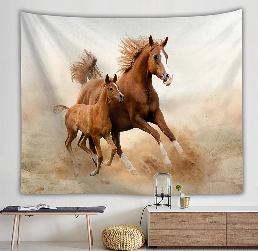Horse Decorative Wall Hanging curtain spread covers cloth blanket art tapestry Beach Towel giant poster art cloth curtain decor