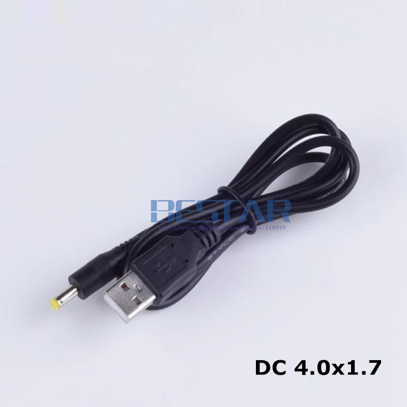 USB to DC 4.0 mm/1.7 mm 5 Volt DC Barrel Jack Power Cable type M 1m 3 Feet