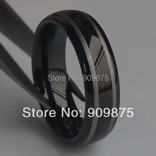

2tone black 6mm men/women hi-tech scratch proof wedding tungsten ring