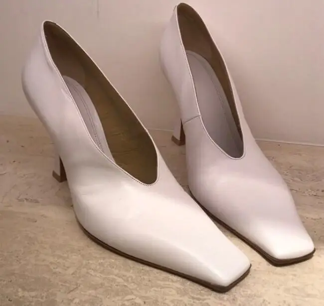 Carpaton najnowszy plac Toe buty na wysokim obcasie kobieta Sexy skórzane Slip on pompy moda damska sukienka na imprezę buty wino czerwony biały