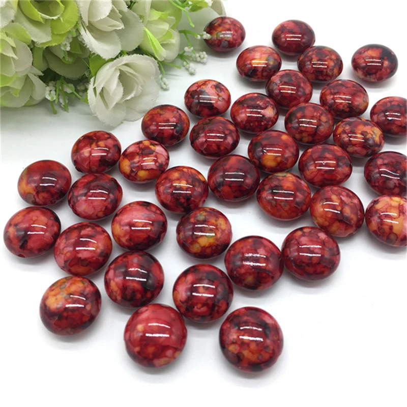 10pcs 16*16*10mm Oval Shape Crack Acrylic Beads Spacer Loose Bead For Jewelry Making Accessory Beads DIY #YKL