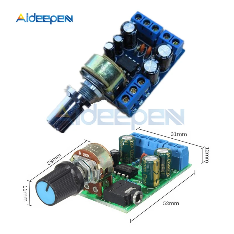 TDA2822 TDA2822M 2.0 Channel Stereo Audio Power Amplifier Board DC 1.8-12V Mini AUX Audio Amplifier Module With Potentiometer