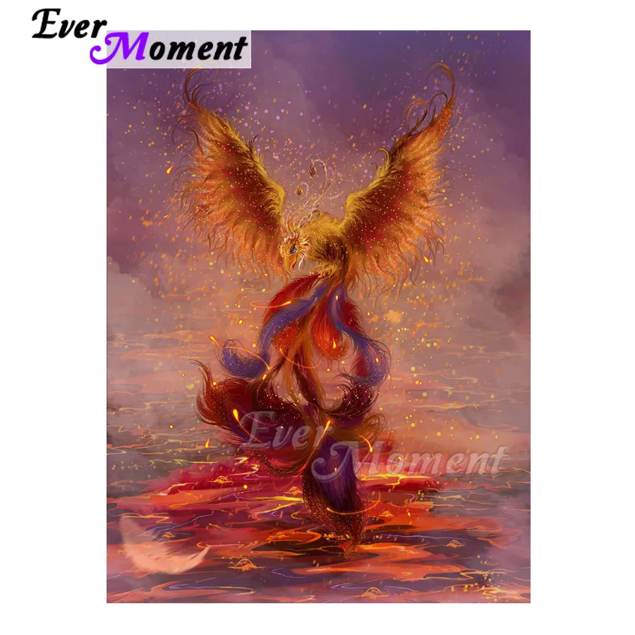 Ever Moment Diamond Painting Picture Of Rhinestone Flying Peacock Full Square Cross Stitch Diamond Embroidery Decoration ASF1579