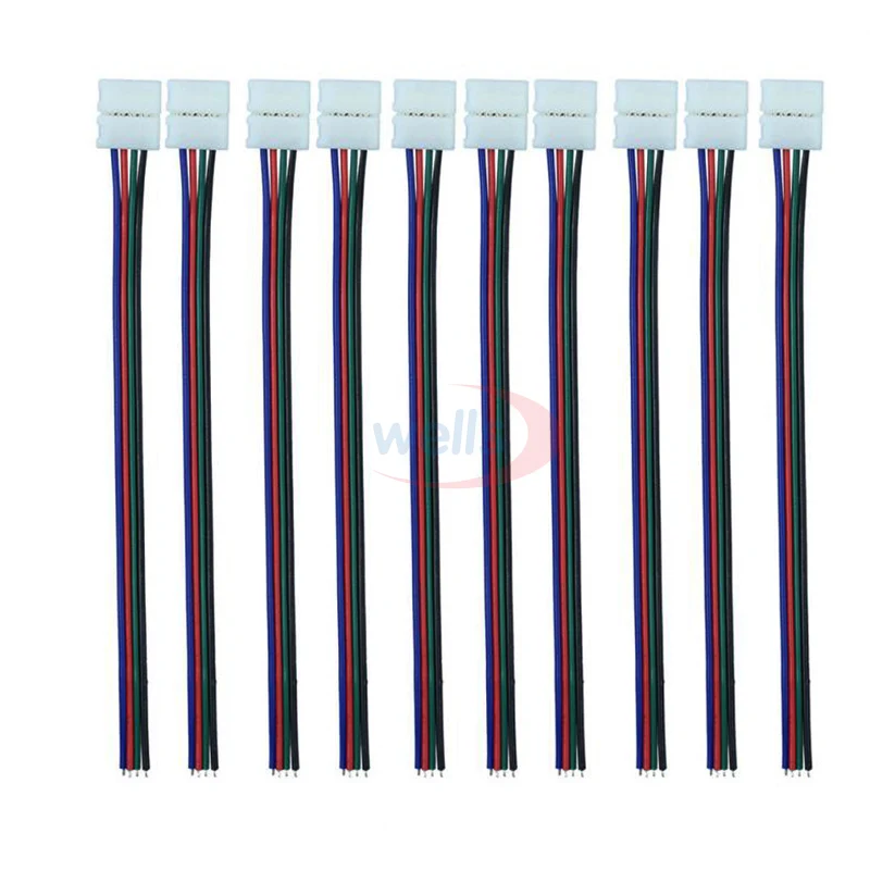 

5pcs 10pcs 4pin led Connector Fast without welding for SMD 5050 RGB color LED Strip Wire RGB 10mm pcb LED Strip