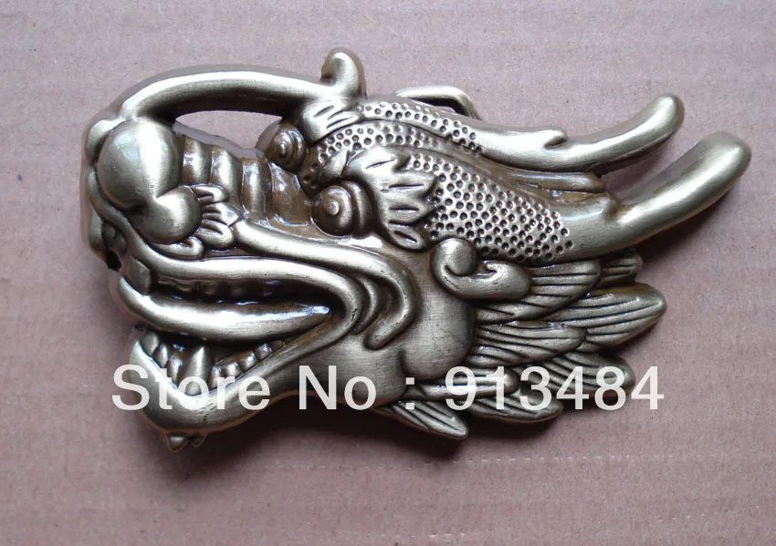 JF-B423 Wholesale brand new 3D Dragon Head Black Belt Buckle