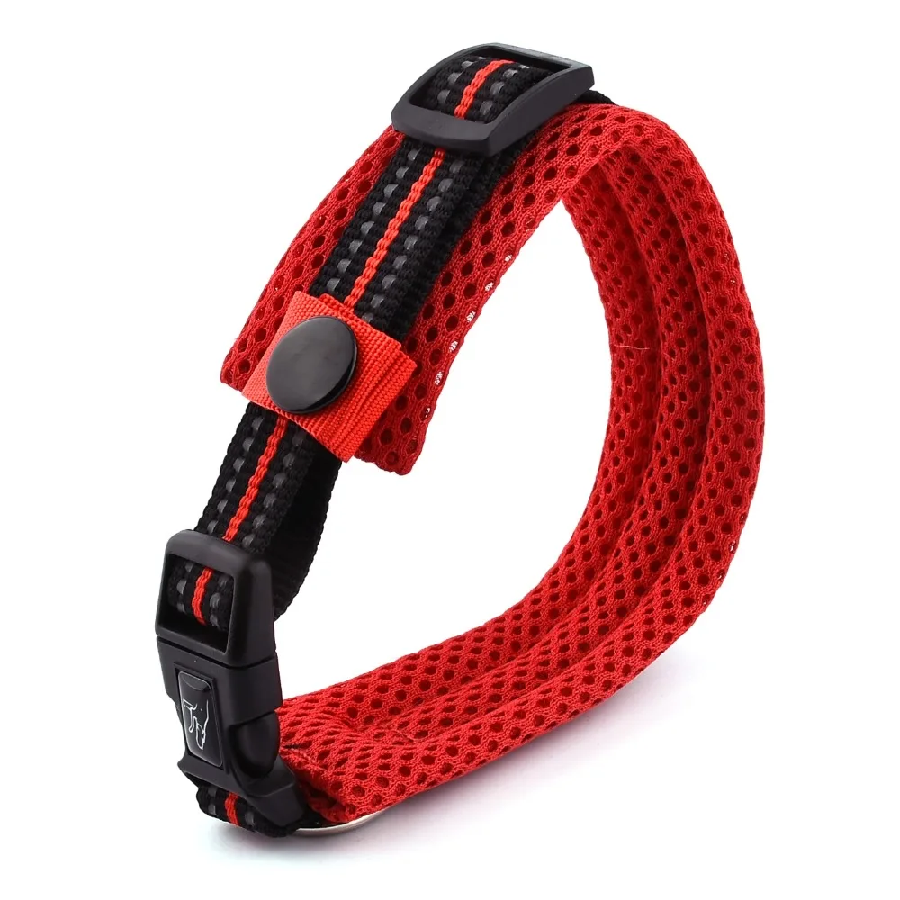 New Stylish Dog Collar Nylon Reflective Pet Collars Quick Release Dog Necklace Basic Collar with Mesh Padded Strap