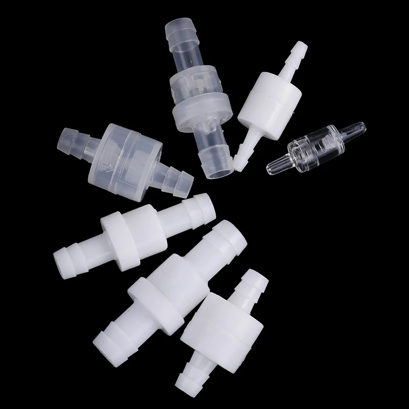 1Pc  Plastic One Way Inline Check Valve Gas Air Liquid Water Fluids Valve 4mm / 6mm / 8mm / 12mm Optional  White Transparent