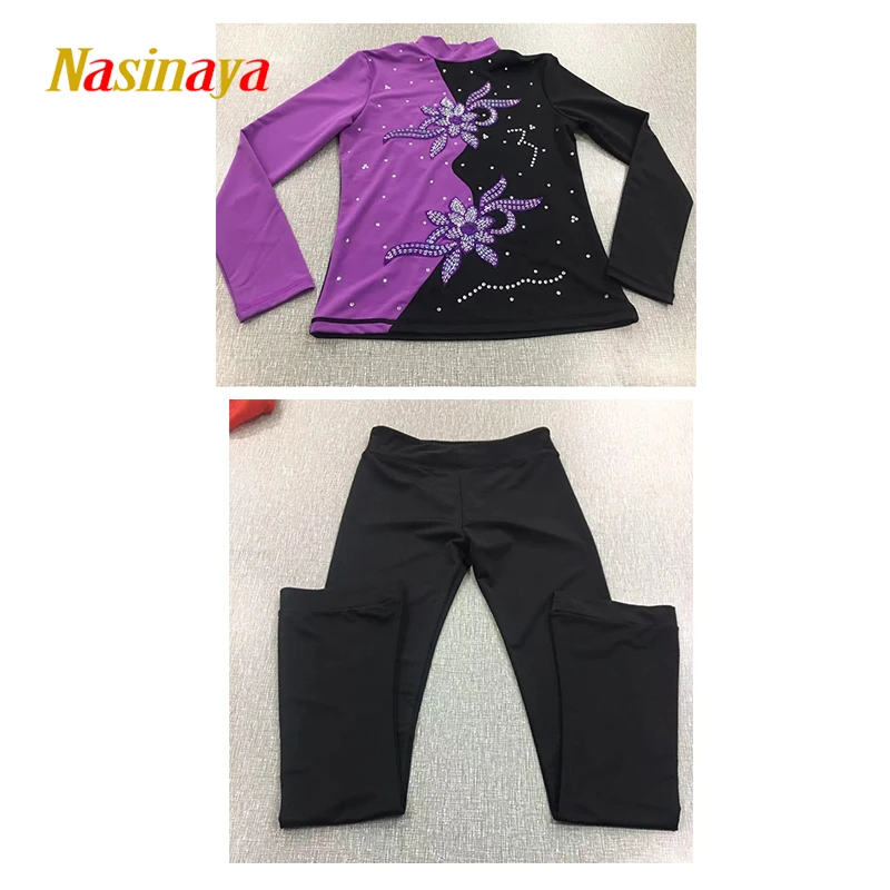 Nasinaya-Boys Figure Skating Performance Suit, Customized Competition Ice Skating Top Pants for Kids, Patinaje Gymnastics2