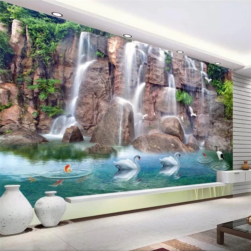 

wellyu Custom Wallpaper 3d Large Murals Waterwork 3D Living Room bedroom Mural TV Background wall paper papel de parede mural