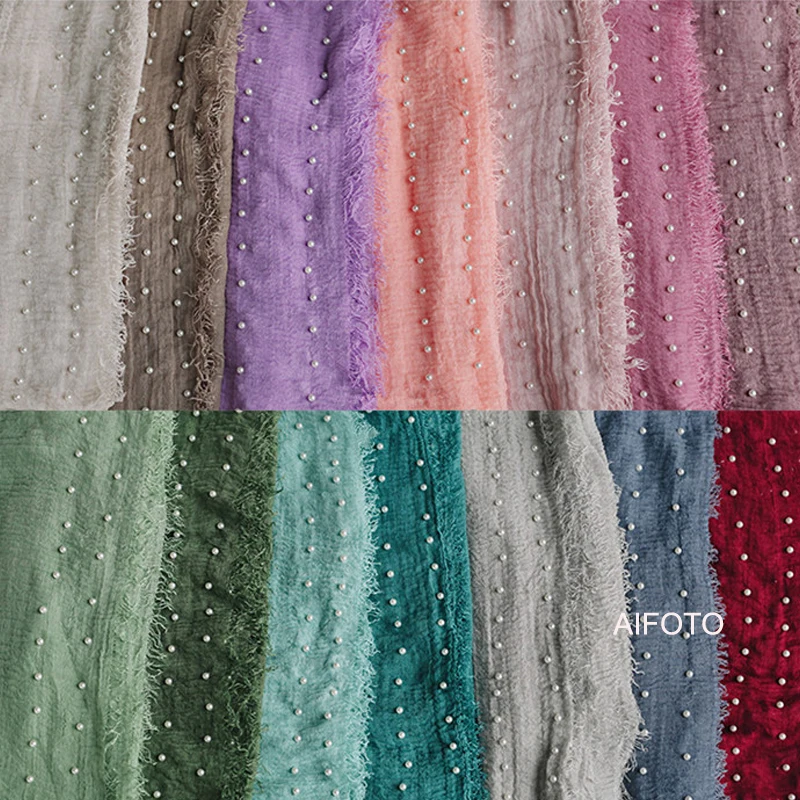 Nuovi oggetti di scena per fotografia appena nati avvolge lo strato di frange di perle trama Prop Shoot Studio Cloth Baby Set di stratificazione di