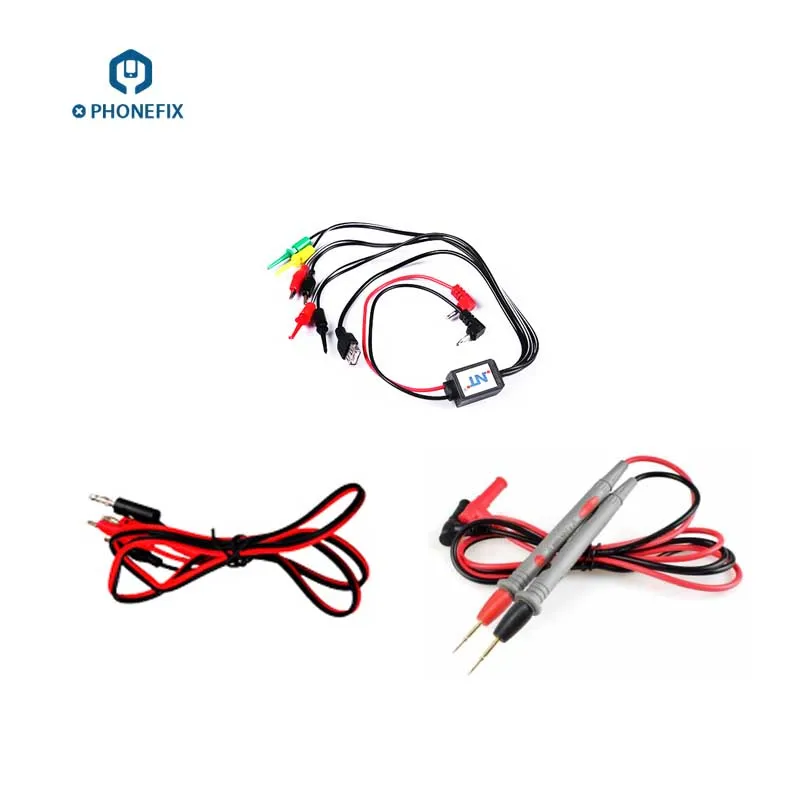 PHONEFIX Universal 10A/20A Test Leads Multimeter Current Voltage Test Cable with Alligator Clips Phone DC Power Supply Cable