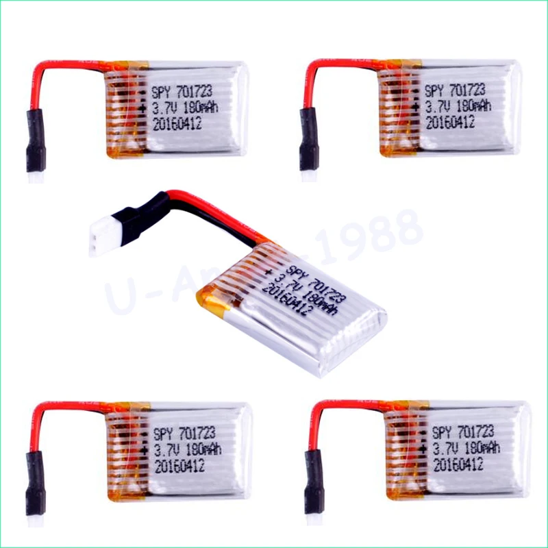 5pcs/lot High Quality 25c 3.7v 180mah Lipo Battery for Nano H20 U207 WLtoys V933 RC Helicopter Quadcopter