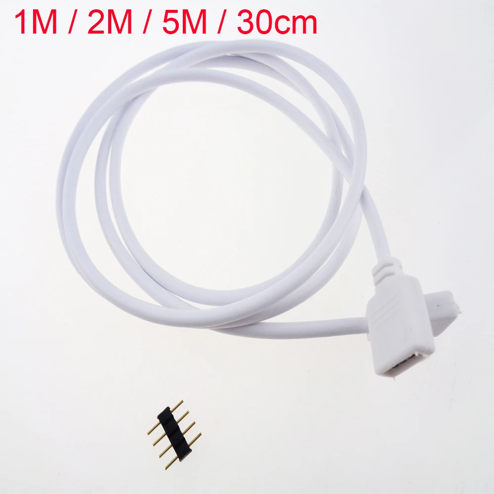 

4 PIN 30cm 1M 2M 5M RGB led connector Extension Cable cord Wire with 4pin for SMD 5050 3528 RGB LED Strip light 20pcs