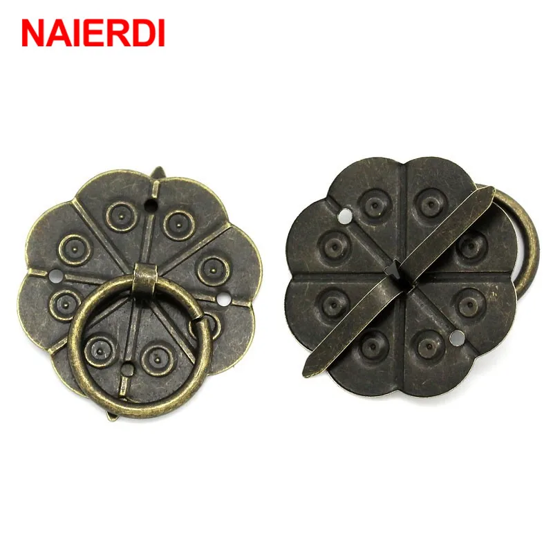 NAIERD 10pcs Classico Tono del Bronzo Quinconce Cassetto Scrivania Cabinet Door Pull Maniglia del Riquadro di Manopole Maniglie Per Mobili Ferramenteria E Attrezzi Con Vite