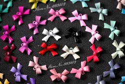 Choose the Color 20PCS Mix Rainbow Bowknot Colored Enameled Bow Charm Pendant Connector 11mm x 16mm E-6 (No37-51)