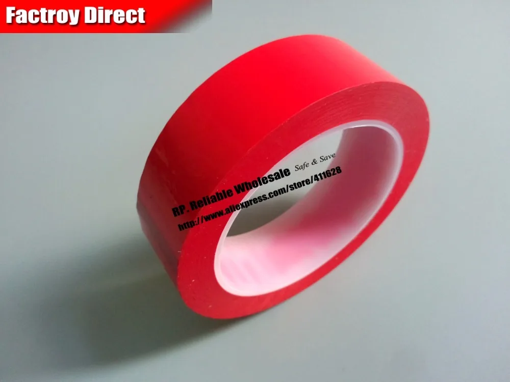 30mm*66Meter Red Single Sided Sticky Insulation Mylar Tape for capacitors, Packing