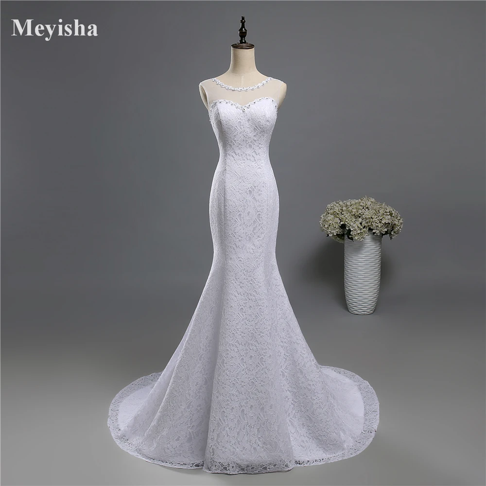 

ZJ9141 2024 Romantic Sequins Lace Up Wedding Dresses Sexy Plus Size Mermaid Trumpet fishtail Bridal Dress Free Shipping