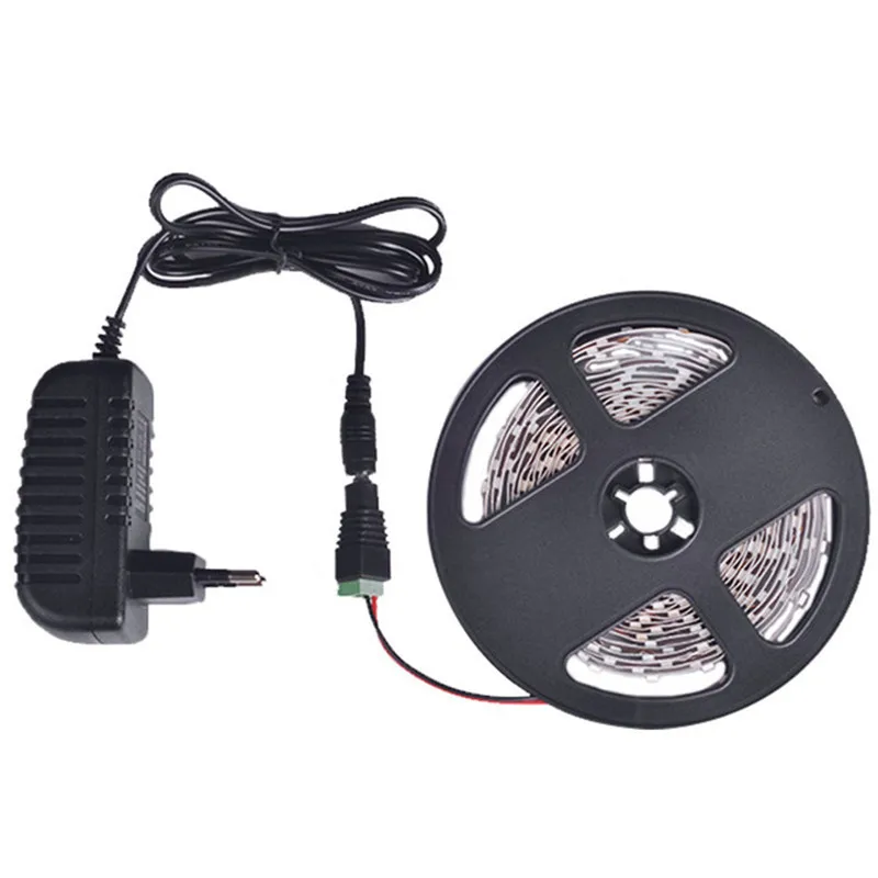 5M Rgb Led Strip Licht 2835 Smd Diode Rgb Tape Waterdichte Flexibele Led Lint 60D/M + DC12V power Adapter