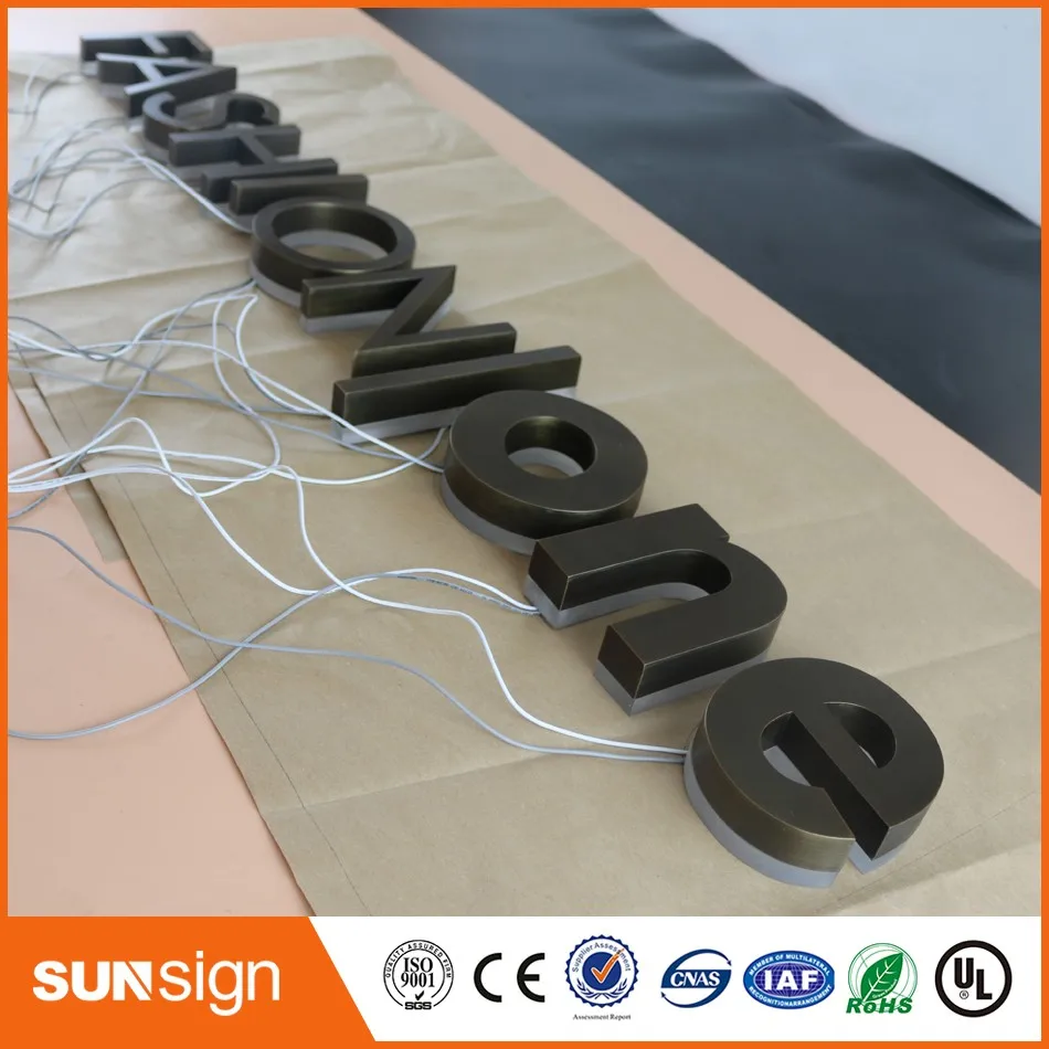 Archaize Stainless Steel 3d Bisnis Logo Sign Led Backlit Channel Huruf