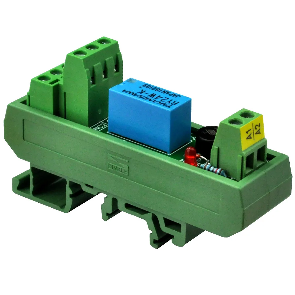 Électronique-Salon AC/DC 24V Mince à Montage Sur Rail DIN DPDT Relais de Signal Module D'interface, RY24W-K.
