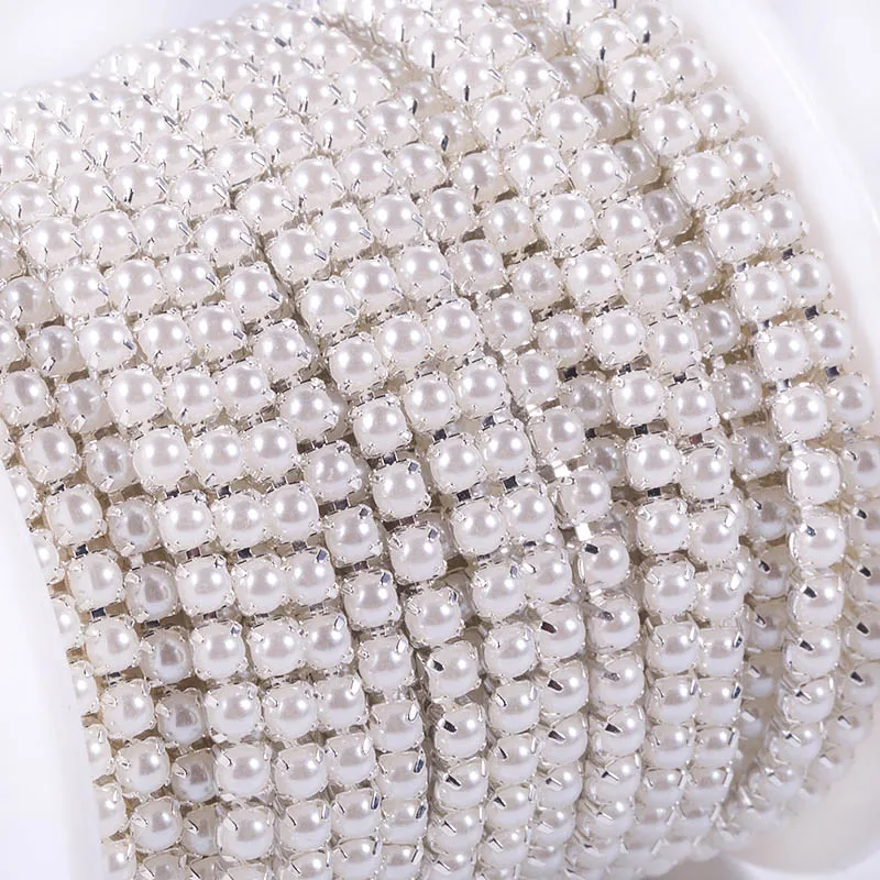 QIAO10yards/roll SS6 SS12 Veel Kleur Nieuwe Aanbiedingen Kristalglas Strass Ketting DIY Mode Accessoires Sluiten Strass Cup Keten