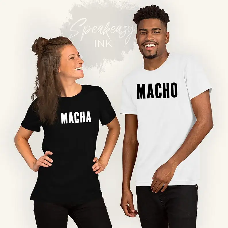 

Skuggnas New Arrival Macho / Macha - Couples Matching Tees Unisex Jersey Short Sleeve Tee 90s aesthetic t shirts Couple's shirt