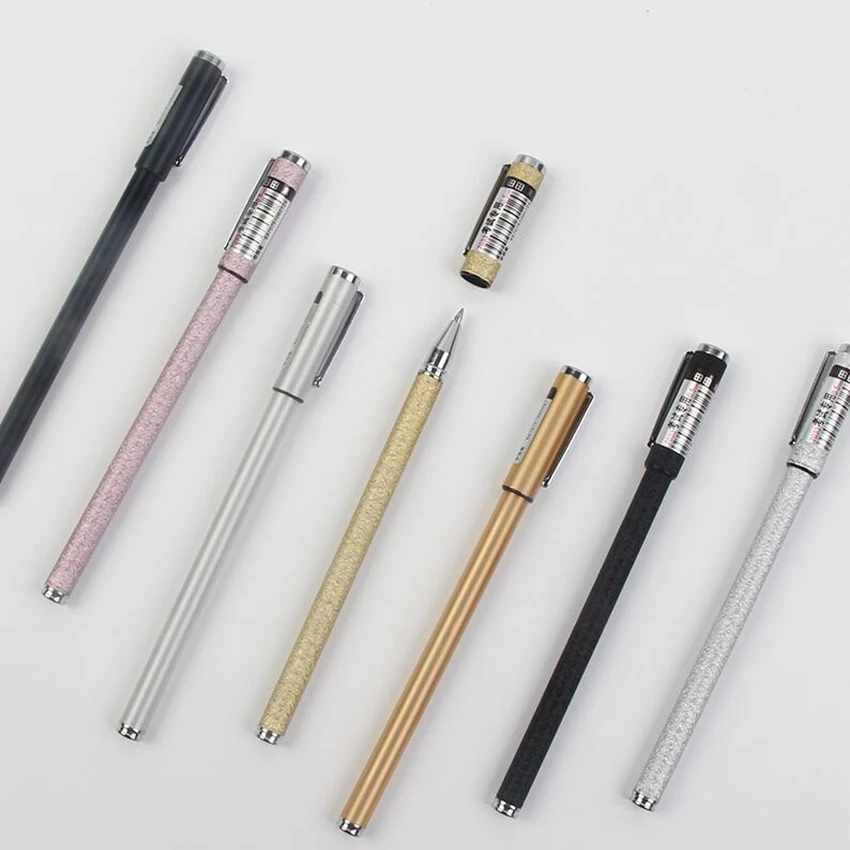 0.5mm metal ballpoint gel pen for school writing supply quality black refill kawaii office business gift pens Can customize LOGO
