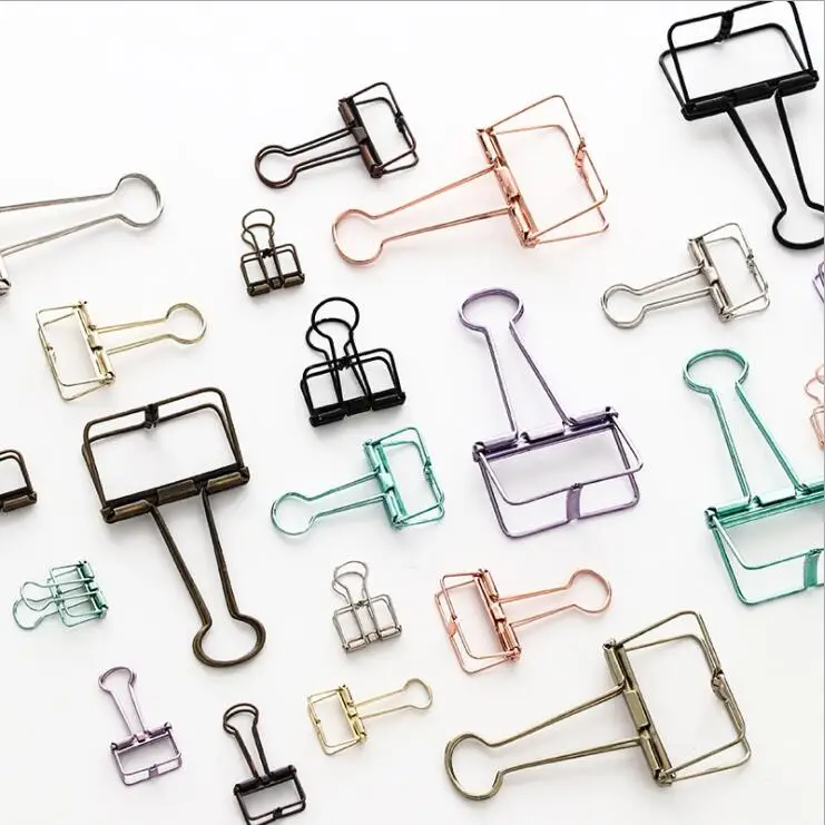 5PC Creative Korea Paper Clip Metal Bookmark File Binder Clip For Journal Photo Message Ticket Document Clips Stationery