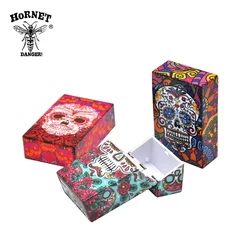 HORNET Skull Plastic Cigarette Case Pocket Size 95mm*60mm Cigarette Tobacco Box Cover Cigarettes Holder Gifts For Men And Women