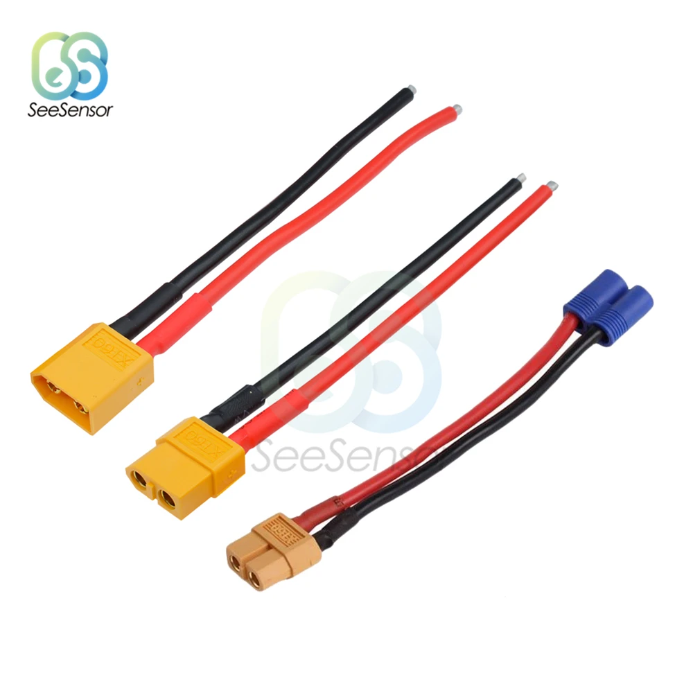 

5PCS XT60 XT-60 Battery Male Female Connector Plug with Silicon 14 AWG Wire For RC Lipo Battery