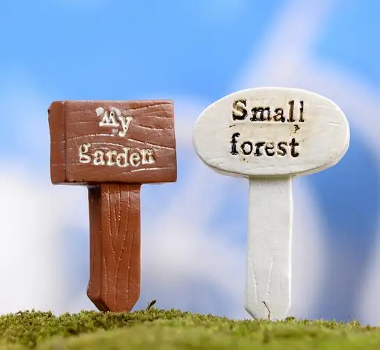 Hot Resin Crafts sign board signboard miniatures fairy garden gnome moss terrarium decor bonsai Figurines Micro Landscape