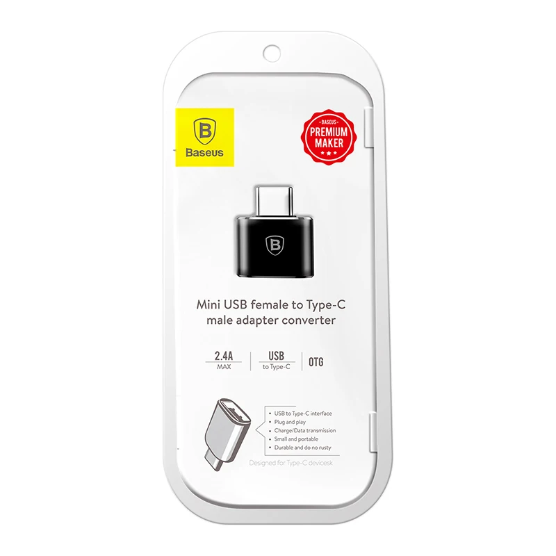 Baseus adaptador usb fêmea para tipo c macho, adaptador otg tipo c para samsung galaxy s9 xiaomi conversor otg usb