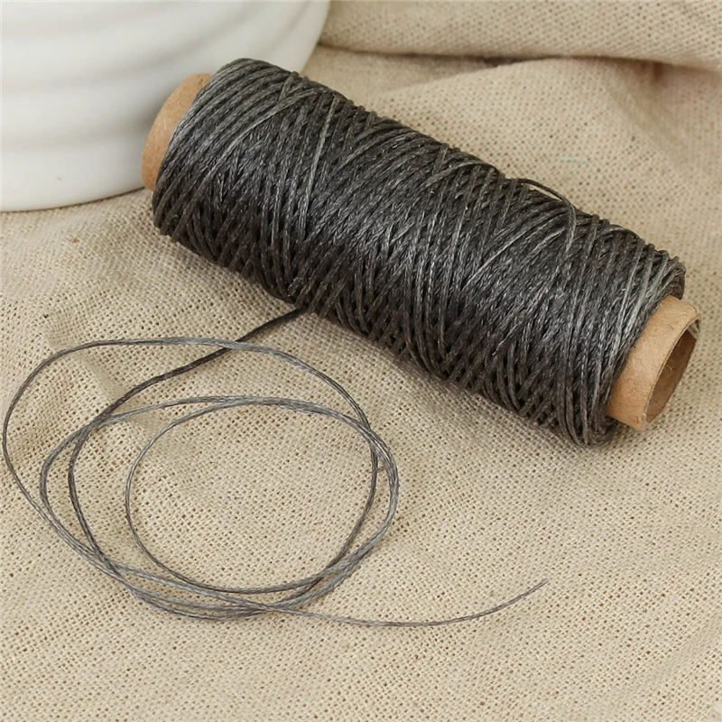 Durable 50 Meters 1mm 150D Waxed Thread Cotton Cord String Strap Hand Stitching Thread for Leather Handicraft Tool Material