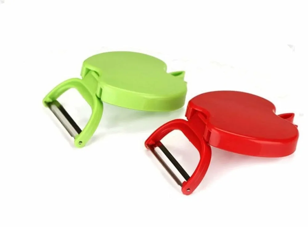 1Pc New Portable Fruit Peeler Creative Folding Apple Shape Peeler Vegetable Potato Peeling Knife Shredder Kitchen Tools(11)